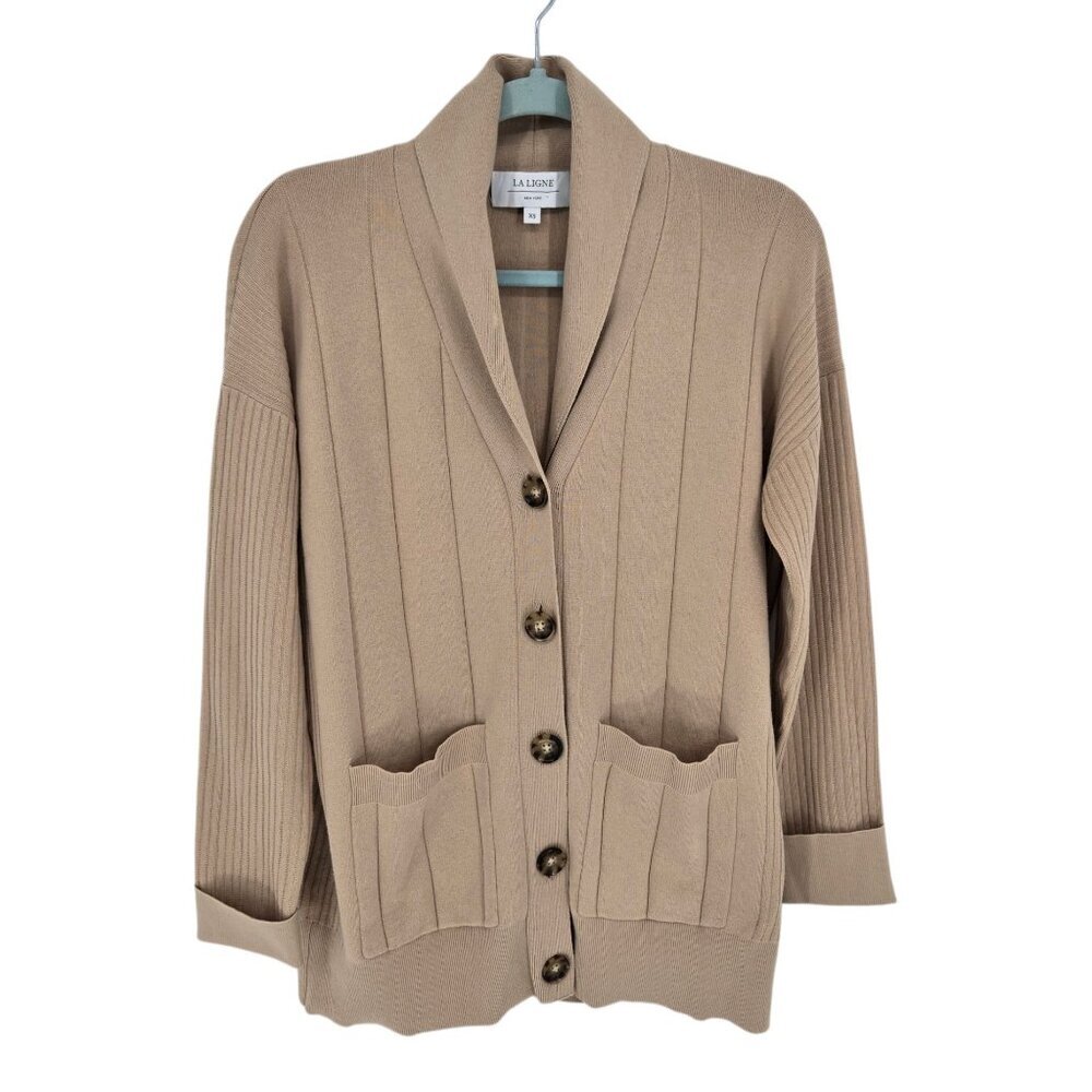 La Ligne New York XS Plunge neckline button long sleeve Molly cardigan sweater